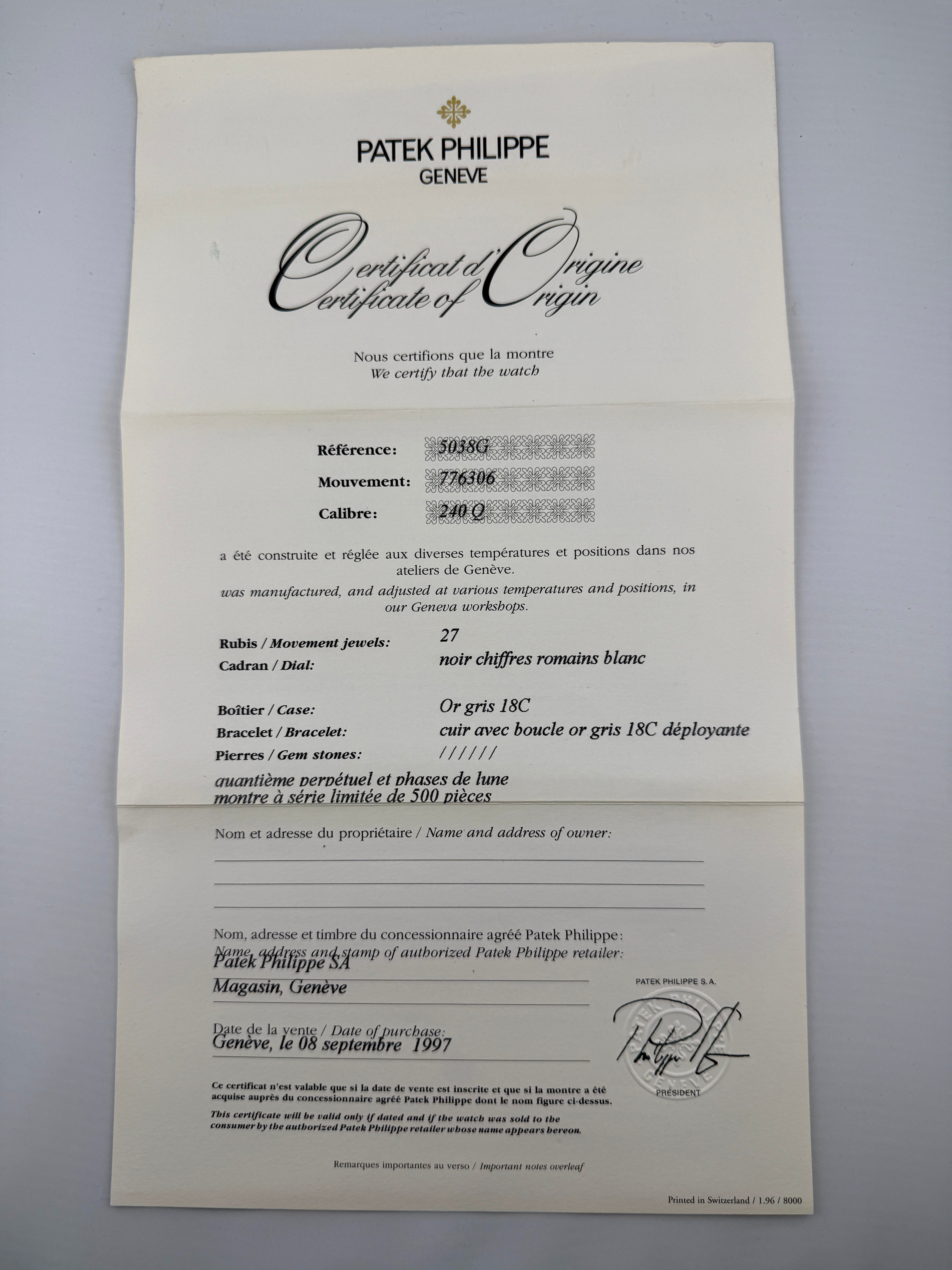 Patek Philippe Perpetual Calendar Ref. 5038G