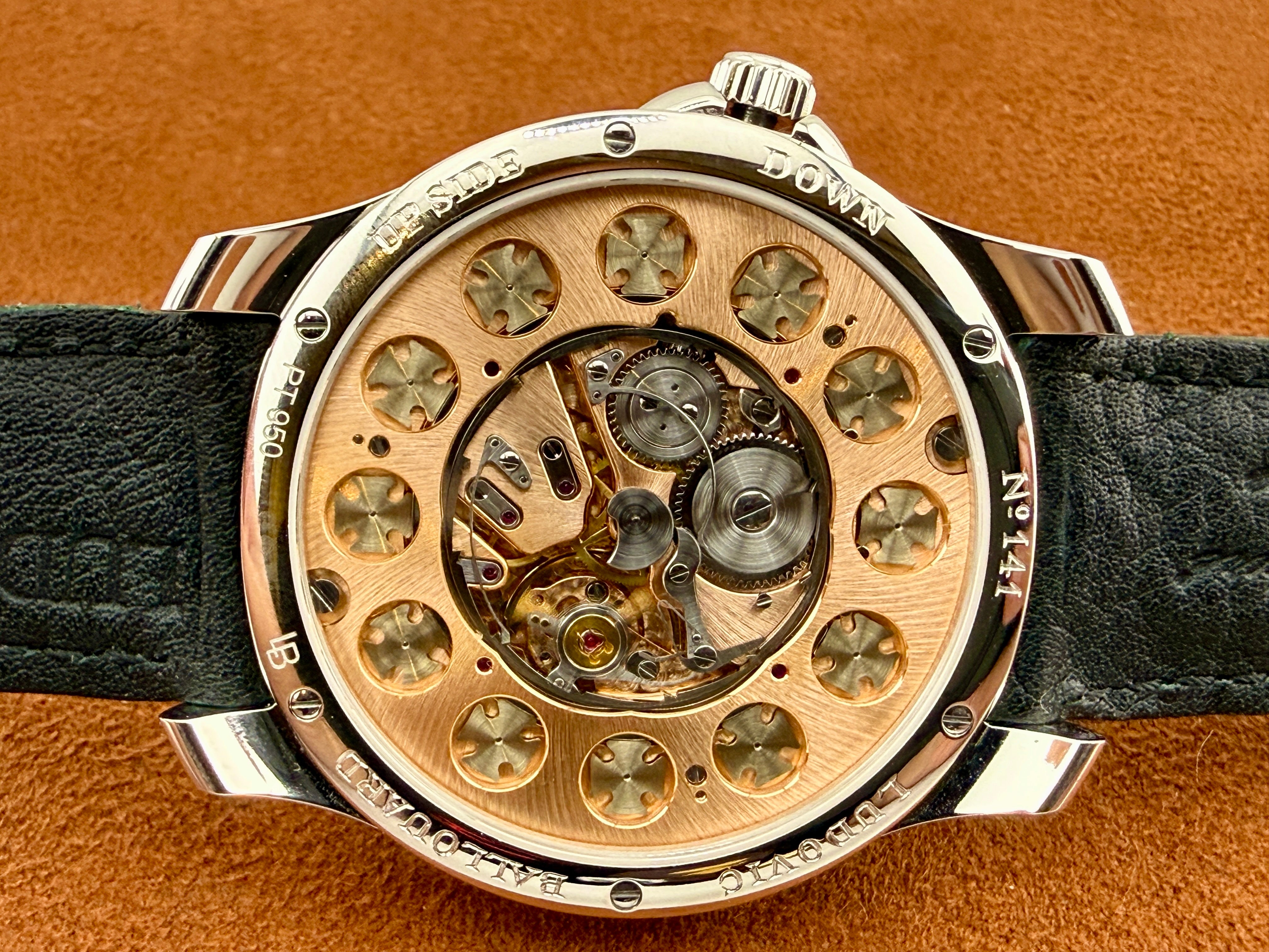 Ludovic Ballouard Platinum Upside down Racing green dial - Unique piece
