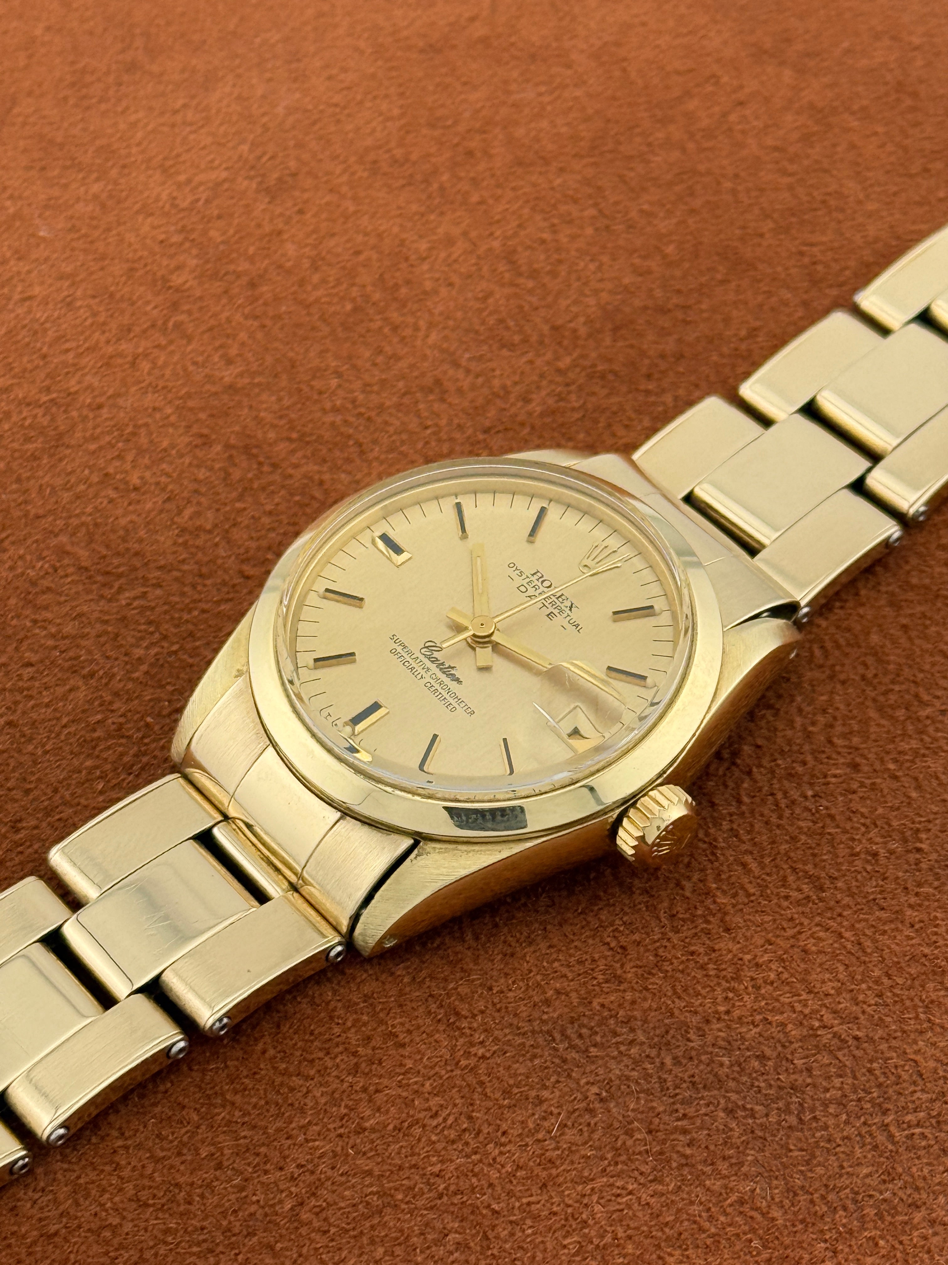 Rolex Datejust Ref. 6824 — 14K Yellow Gold, Cartier Double-Signed Dial