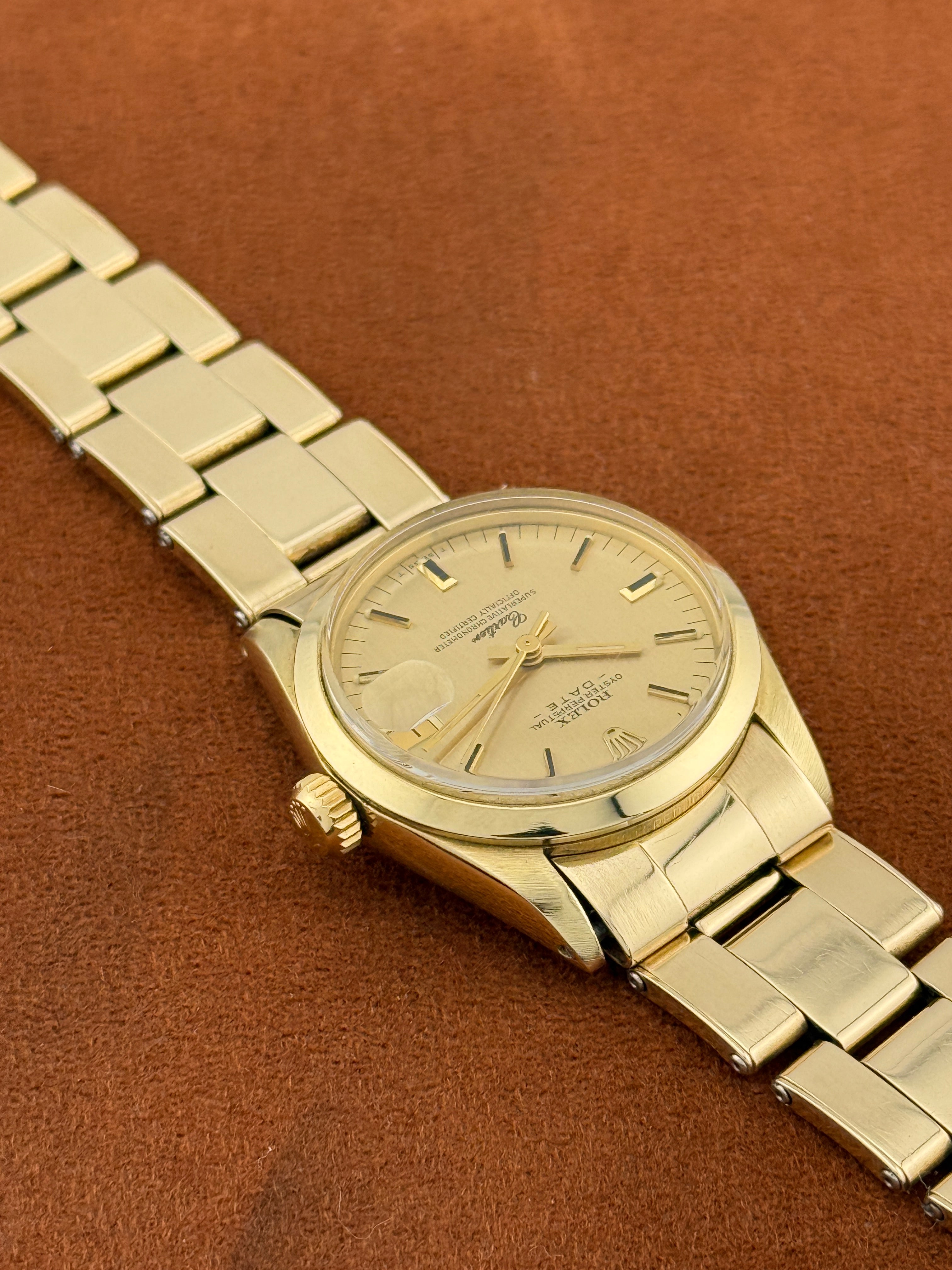 Rolex Datejust Ref. 6824 — 14K Yellow Gold, Cartier Double-Signed Dial
