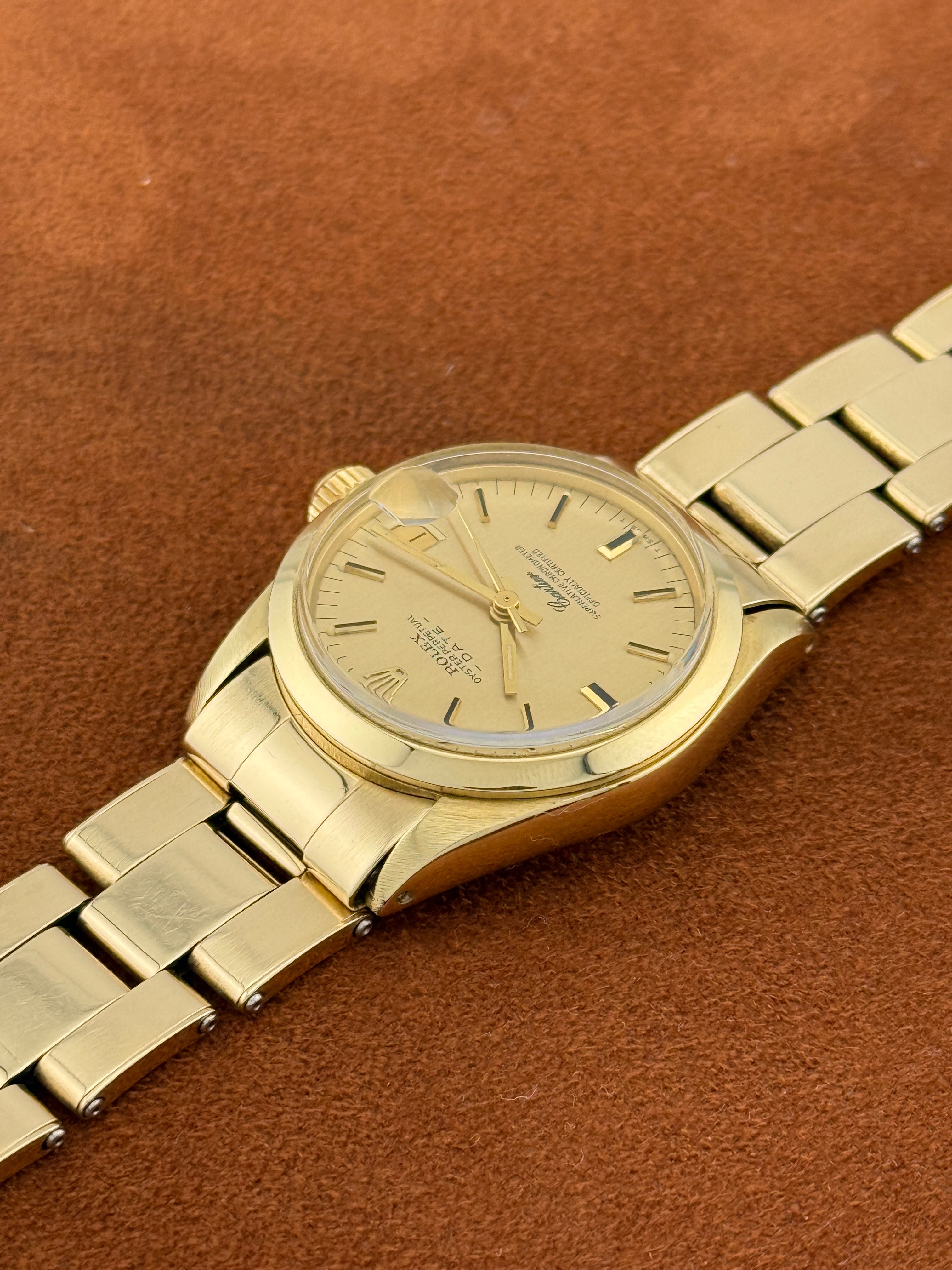 Rolex Datejust Ref. 6824 — 14K Yellow Gold, Cartier Double-Signed Dial